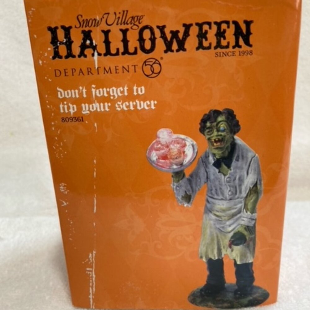Department 56 Halloween "Don't Forget to Tip Your Server"